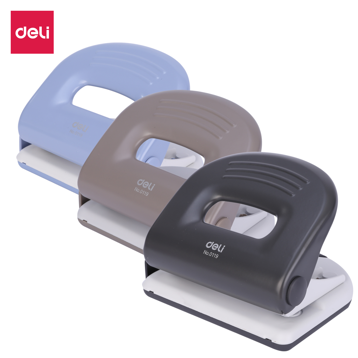 Діркопробивач Deli-E0119, 25 аркушів, металевий, з лінійкою